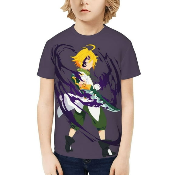 Nanatsu No Taizai The Seven Deadly Sins Kids T-Shirt 3d Printed Graphic T-Shirts Boys And Girls Short Sleeve Shirts For Youth Kids X-Small