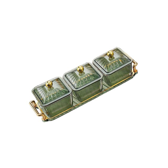 Nordic Style Divided Dishes Square for Reception Room Coffee Salad Dishes Shop Bread 3 Grids