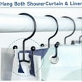 thumbnail image 5 of 24pk Shower Curtain Hooks Rings, Rustproof Metal Glide Shower Hook, Double Hooks for Bathroom Shower Rod Curtain, Brushed Matte Black Finish, 5 of 5