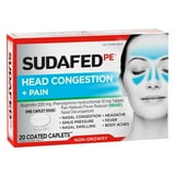 Sudafed PE Non-Drowsy Head Congestion + Pain Relief Caplets, 20 ct ...