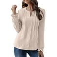 thumbnail image 7 of Oplxuo Womens Tops Dressy Casual Long Sleeve Shirts V Neck Chiffon Blouses Fall Outfits for Women 2025, 7 of 7