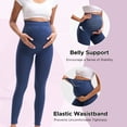 thumbnail image 4 of INNERSY Maternity Leggings Over the Belly High Waisted Pregnancy Yoga Pants for All Stages(L,Dark Blue), 4 of 9
