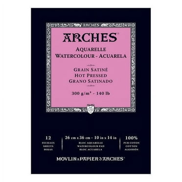 Arches Aquarelle Hot Pressed Watercolor Pad 10"X14"- 140lb, 12 Sheets