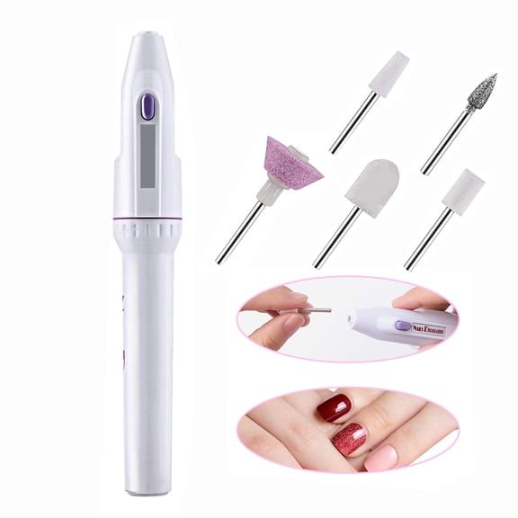 EIMELI 5-in-1 Electric Manicure Set, Nail Drill File Grinder Grooming Kit,Callus Remover Nail Buffer Polisher Nail Art Pedicure Kit for Home Salon,White