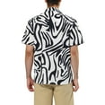 thumbnail image 3 of INSPIRE CHIC Men's Animal Print Short Sleeves Button Up Summer Hawaiian Shirts L Black White, 3 of 7