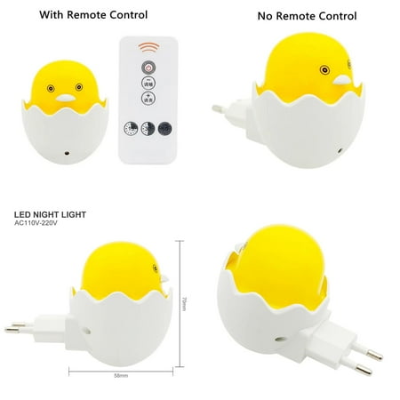 

WAGZOQN Cute and Adorable Yellow Duck Shaped LED Night Light with Remote Control Sensor - Perfect Addition to Baby‘s Bedroom - Fun and Cute Gift for Children - Compatible with EU Plug - G