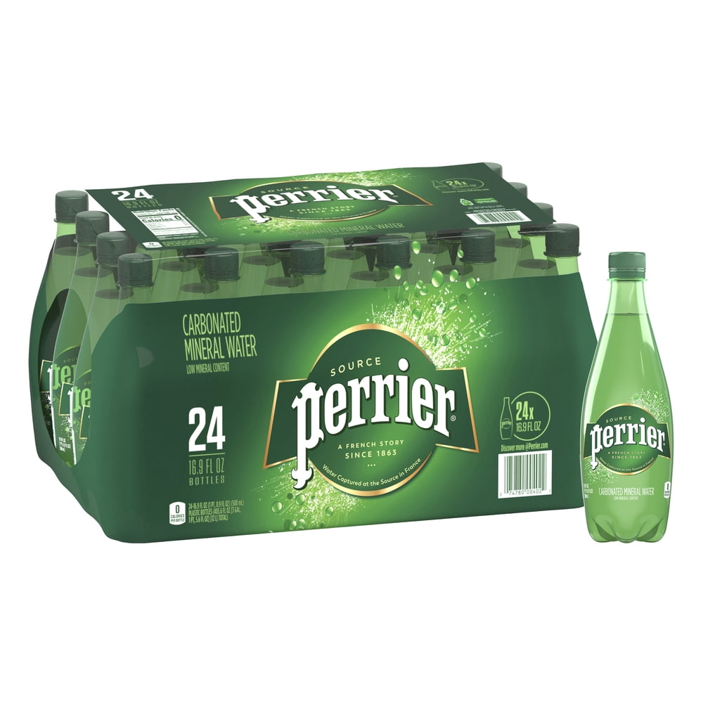 Perrier Carbonated Mineral Water, 16.9 fl oz. Plastic Bottles (24 Count