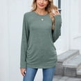 thumbnail image 4 of zbxnLI Womenss Sweatshirts Crew Neck Long Sleeve Shirts Tunic Tops Casual Loose Pullover Fall Winter Soft Top, 4 of 7