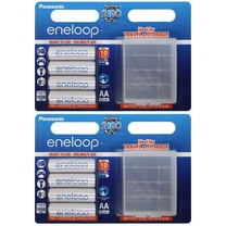 Panasonic AA Eneloop 2100 Cycle Ni-MH Pre-Charged Rechargeable Batteries with Battery Case (Pack of 8)