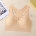 thumbnail image 2 of Feancey Wireless Sports Bras for Women Mesh Racerback Yoga Bra Zipper Front Closure Workout Bras Breathable Hollow Out Workout Bra Beige L, 2 of 10