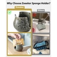 thumbnail image 3 of Soporte para esponja de cerámica Zoeeker para fregadero de cocina, color gris, 3 of 7