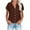 Brown, variant on Summer Fashion Oversized Shirt for Womens 2025 Solid Color Ruffle Short Sleeve Turndown Collar Blouse