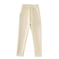 thumbnail image 4 of YMNXA Big Kids Girls Leggings Elastic Waist Solid Color Soft Stretch Plush Lined Thickened Thermal Tights For Casual Daily Wear Beige 3-4 Years, 4 of 6