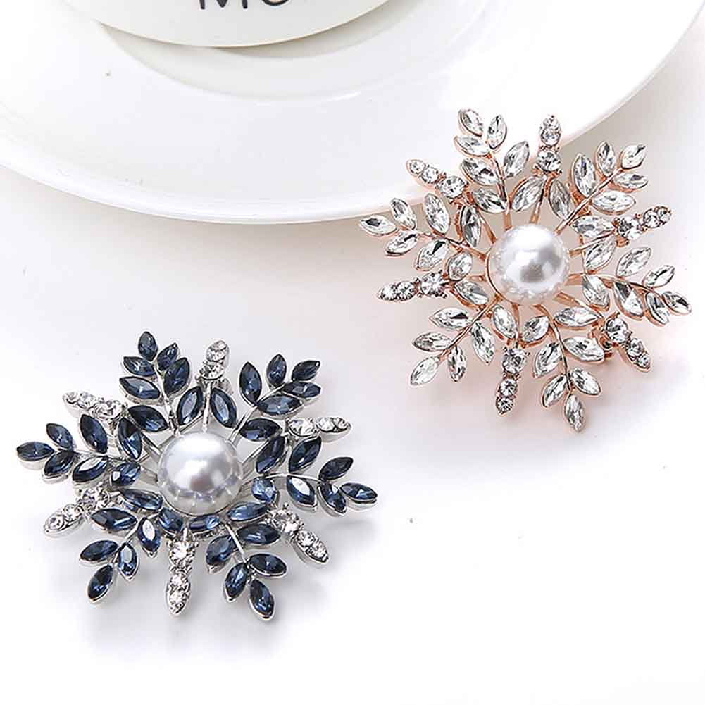 Rhinestone snowflake brooch deals