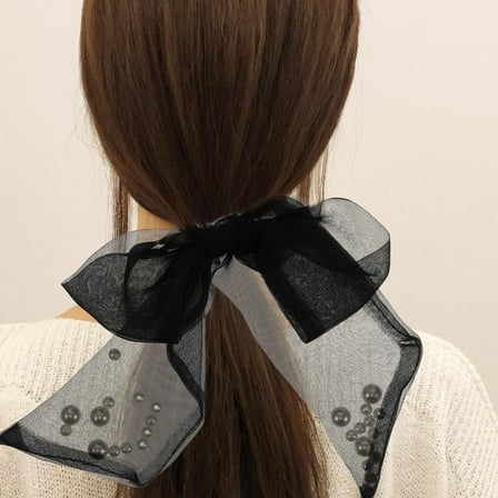 FRCOLOR Mesh Bow Scrunchy Hair Ties Elegant Hair Accessories for Girls Elastic Hair Bands for Parties Weddings and Everyday Use Hair Scrunchies for Women