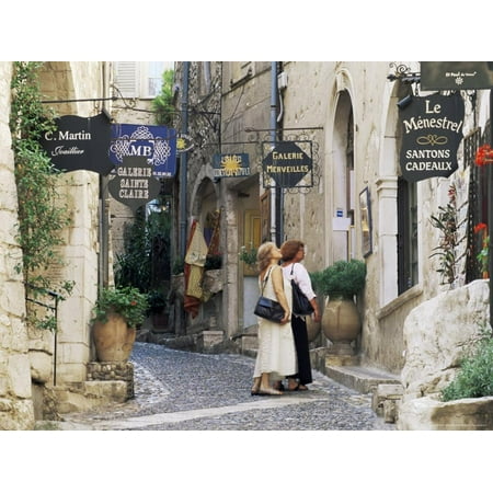 Window Shopping in Medieval Village Street, St. Paul De Vence, Alpes-Maritimes, Provence, France Print Wall Art By Ruth