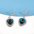 thumbnail image 4 of Vogem Silver Heart Drop Earrings for Women Blue Cubic Zirconia Stone Dangle Earrings Personality and Trendy Jewellerya, 4 of 6