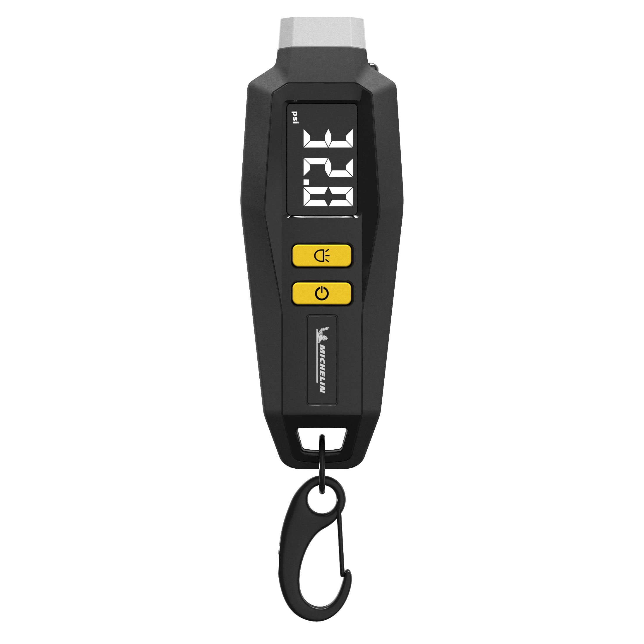 (2 pack) Michelin Mini Keychain Digital Tire Gauge, Universal 99 Psi Max, Black, Plastic
