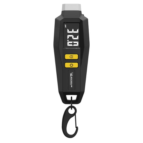 Michelin Mini Keychain Digital Tire Gauge, 1 pack, Black, Universal 5-99 psi, 7.1in x 1.02in. 99 psi max