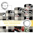 thumbnail image 4 of Fsddascl Plaid Snowman Christmas Blackout Curtains for Bedroom/Living Room, Thermal Insulated Kitchen Curtains, Xmas Tree Snowflake Birds Branches Grommet Darkening Window Treatment Drapes 52"x63"x2, 4 of 6