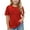 Red, variant on Tungbrin Summer Short Sleeve Shirts for Girls Casual Pleated Crewneck Dressy Tops Kids Loose Fashion Solid Tops