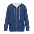 thumbnail image 4 of ZHOUCHANKIDS Zip Up Hoodie Women Oversized Y2K Sweatshirt Casual Long Sleeve Fleece Jacket Lightweight Fall Hoodies with Pockets Navy, 4 of 4