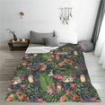 thumbnail image 5 of Honeii Forest Animals And Plants Print Fleece Blanket - Throw Blanket for Bed, Sofa, Couch, Camping, and Travel , Microplush Ultra Soft Warm Blanket-60"x50", 5 of 7