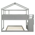 thumbnail image 4 of Euroco Twin over Full House Bunk Bed with Storage Staircase and Writting Blackboard for Kids Teens Bedroom, Moverable Lower Bed, Gray, 4 of 20