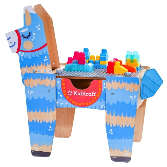 KidKraft Llama Pinata Building Bricks Wooden Table with 50 Blocks, for Ages 2  Years