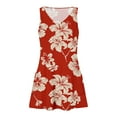 thumbnail image 3 of Tropical Print Dress for Women Sleeveless V Neck Summer Mini Dress Casual Vacation Beach Sundress, 3 of 6