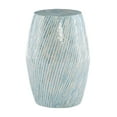 thumbnail image 5 of Linon Prescott Indoor Drum Accent Table, 19.75" Tall, Blue/White Capiz Shell, 5 of 9