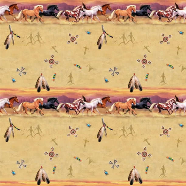 Palamino Horses Running Border Pattern Premium Roll Gift ...