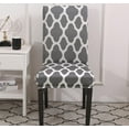 thumbnail image 2 of Modern Stretch Dining Chair Covers Removable Washable Spandex Slipcovers for High Chairs Kitchen, Dining Room, Hotel, Ceremony 2/4/6PCS Chair Protective Covers (Grey Style, SET of 4), 2 of 6