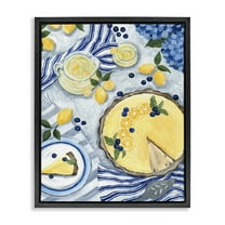 Stupell Industries Lemony Summer Picnic Food & Beverage Painting Black Floater Framed Canvas Art Print Wall Art, 17 x 21