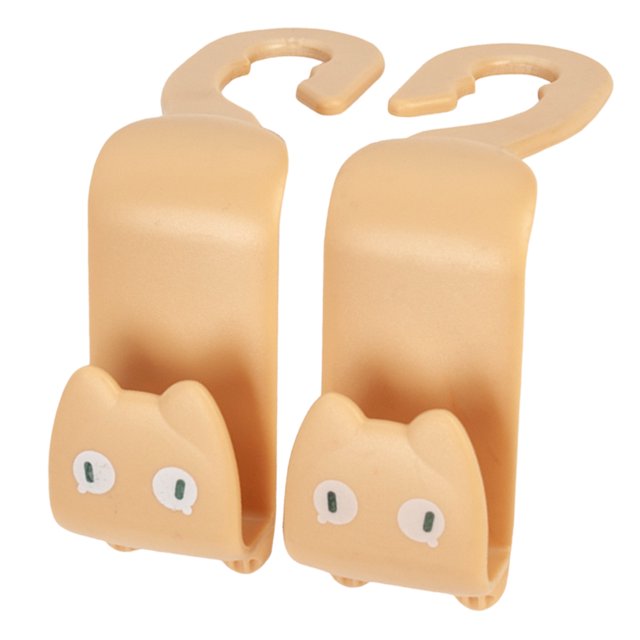 Gancho para coche con forma de gato, soporte de almacenamiento Interior para automóvil, decoración, 2 uds.