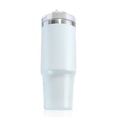thumbnail image 3 of Capacidad de vacío de gran capacidad aislada café leche taza de té ejercicio jogging acero inoxidable bebida taza con tapa transparente en casa blanco 600ml Advancent HA011613-07B, 3 of 7