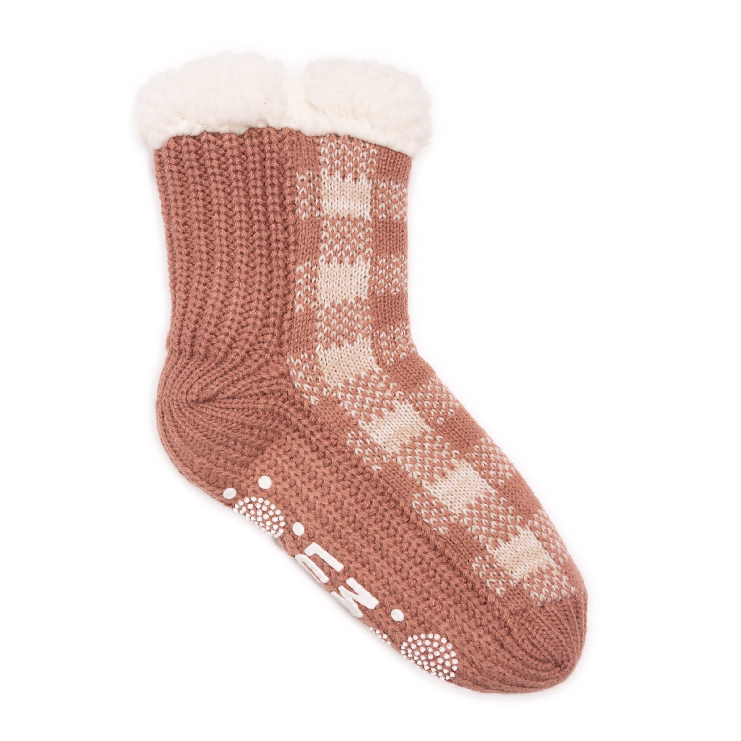 MUK LUKS Women's Pieced Cabin Sock, 1-Pair, Sizes S/M & L/XL