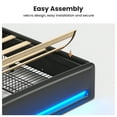 thumbnail image 4 of AOGLLATI Full Size 4 Drawers Upholstered Bookcase Storage Bed with Charging Station and RGB LED Lights, Black Full Platform Bed Frame,No Box Spring Needed, 4 of 14