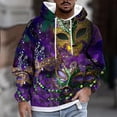 thumbnail image 1 of Sudadera con capucha para hombre, estilo casual, con cuello redondo, estampado, manga larga, blusa de poliéster, 1 of 5