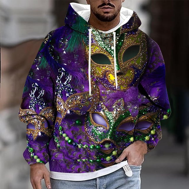 Sudadera con capucha para hombre, estilo casual, con cuello redondo, estampado, manga larga, blusa de poliéster