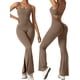 thumbnail image 3 of Monos sin mangas acampanados para mujer, camisetas sin mangas sexis con espalda descubierta, mono ajustado para Yoga, mono sin costuras, 3 of 5