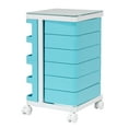 thumbnail image 2 of Kubx 53102 Rotating 4-Sided Mobile Storage Organizer with Glass Top Multiple Compartments in Turquoise, 2 of 8