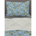 thumbnail image 3 of Garden Comforter & Sham Bedding Set, Botanical Blue Hydrangea Flowers on Polka Dot Background Feminine Design, 3 pcs Duvet Set Microfiber Filling Quilt, 5 Sizes, Blue Grey Sage Green, by Ambesonne, 3 of 4