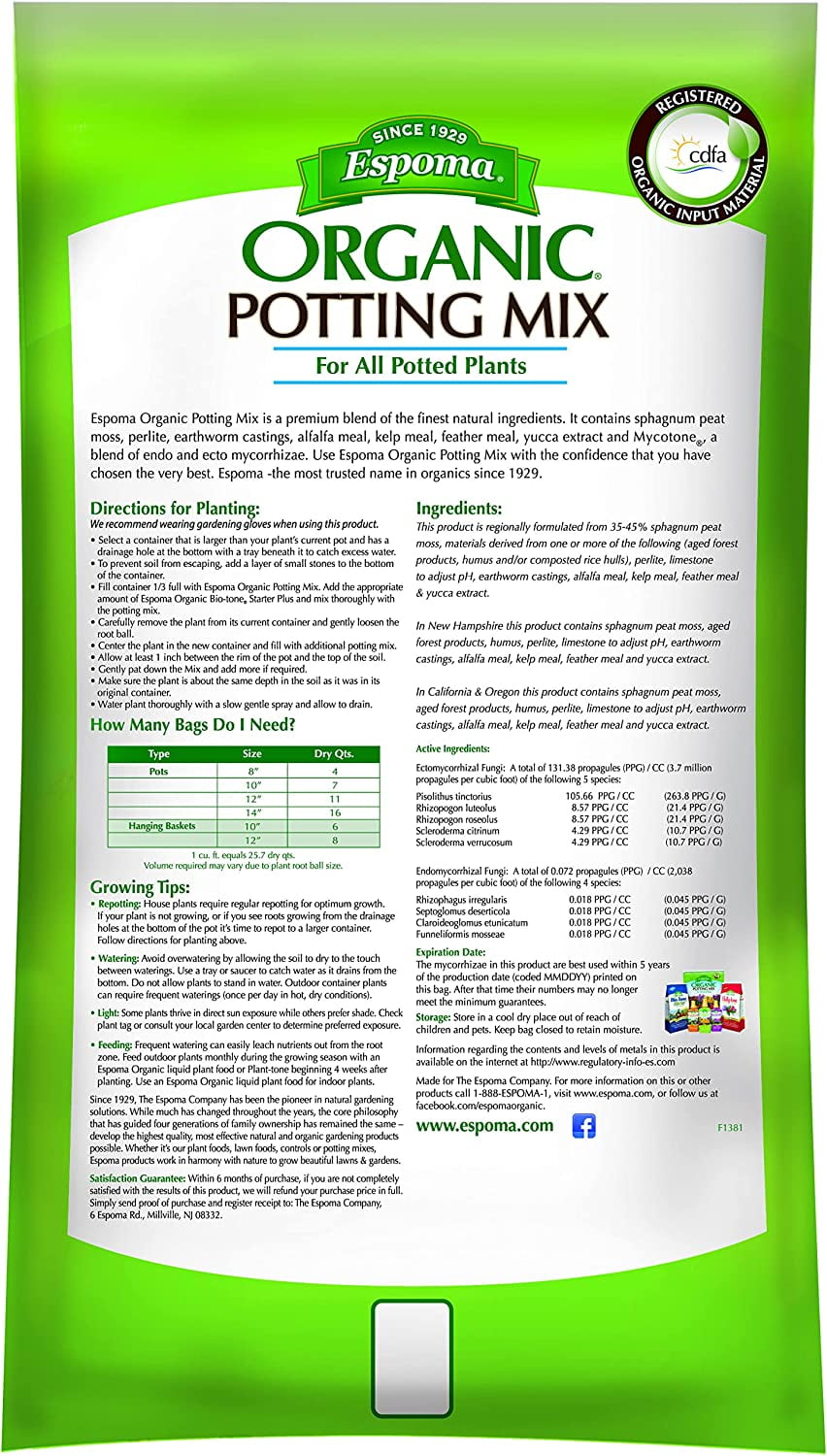 Espoma 16-Quart Organic Potting Soil Mix