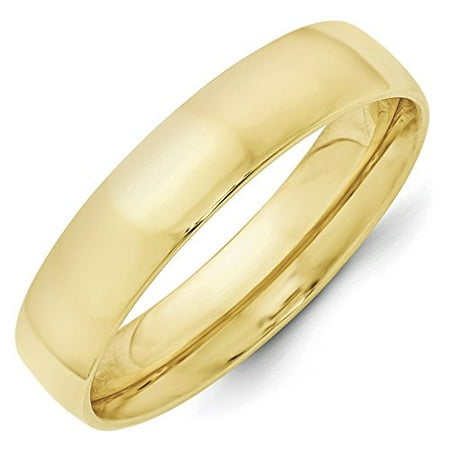 10K Yellow Gold 5.00MM LTW Comfort Fit Wedding Band Ring (5.5)