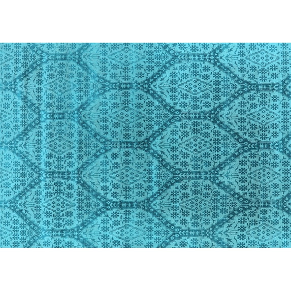 Ahgly Company Indoor Rectangle Oriental Light Blue Industrial Area Rugs, 5' x 7'