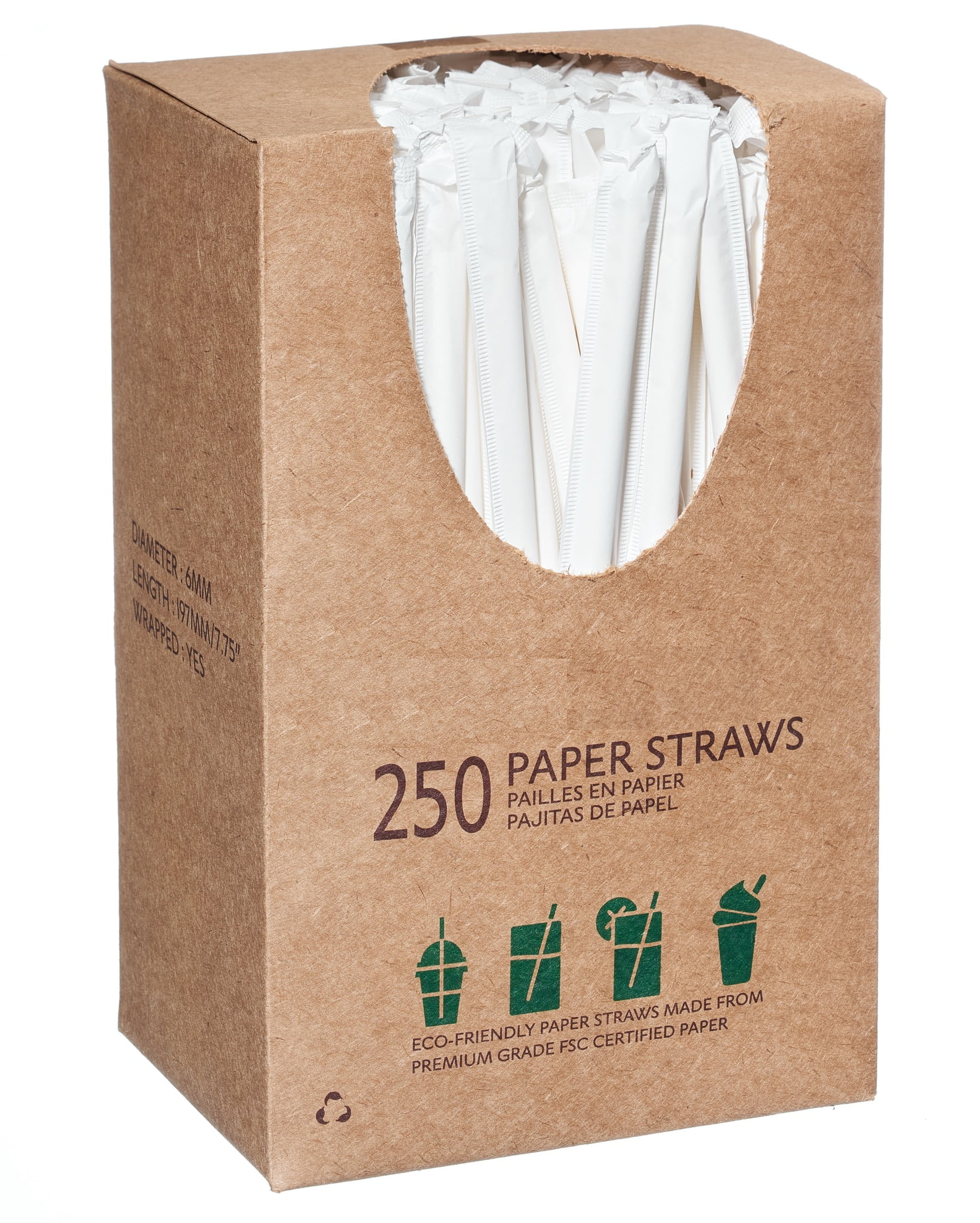 250 piece 5.75" GREEN Plastic Jumbo Size DRINKING STRAWS Milk Juice Tea Soda 