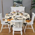 thumbnail image 2 of Halloween Black Cats and Pumpkins Round Tablecloth 60"x60",Wrinkle Wipeable Table Cloth for Kitchen Dining Room Picnic Patio Party, 2 of 6