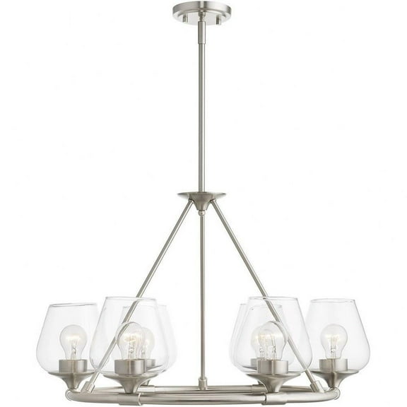 6 Light Chandelier in Transitional Style-18.75 inches Tall and 26 inches Wide-Brushed Nickel Finish Bailey Street Home 218-Bel-4829189