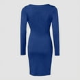 thumbnail image 4 of MORTTIC Women's Elegant V-Neck Long Sleeve Bodycon Dress - Slim Fit Party Dress for Fall/Spring, 4 of 5